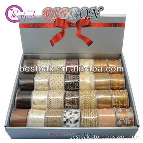 fancy grosgrain polyester glitter ribbon